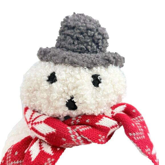 Pottery Barn Cozy Archie Snowman Shaped Pillow Plush Christmas Holiday Decor - Picture 5 of 7